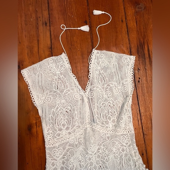 Anthropologie Yoana Baraschi crochet coverup boho dress women’s large embroider - Picture 3 of 11